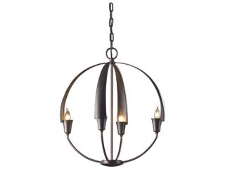 Hubbardton Forge Cirque 4-Light Dark Smoke Gray Candelabra Round Chandelier