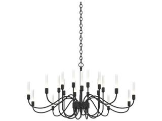 Hubbardton Forge Lisse 20-Light Glass Cylinder Chandelier
