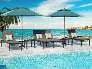 Homecrest Allure Mesh Aluminum Outdoor Patio Lounge Set