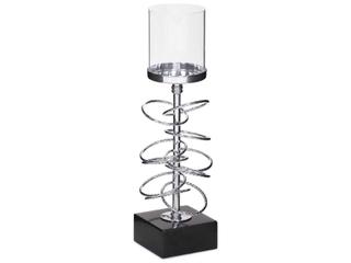 Howard Elliott Chrome Black Ring Toss Candle Holder