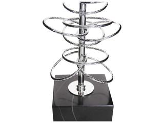 Howard Elliott Chrome Black Ring Toss Candle Holder