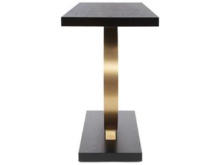 Howard Elliott Annular Rectangular Wood Black Gold Console Table