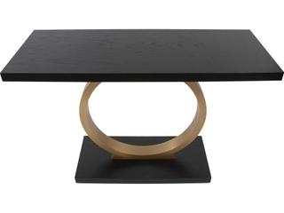 Howard Elliott Annular Rectangular Wood Black Gold Console Table