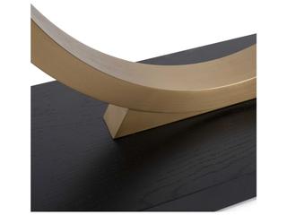 Howard Elliott Annular Rectangular Wood Black Gold Console Table