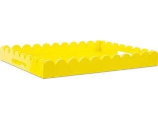Howard Elliott Scalloped Riviera Glossy Yellow Serving Tray