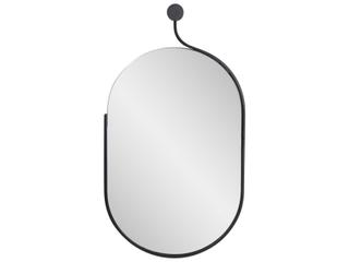 Howard Elliott Hudson Black Oval Wall Mirror