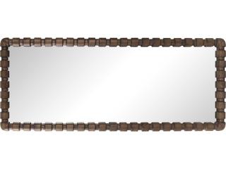 Howard Elliott Wooden Bobbin Stained Brown Rectangular Wall Mirror