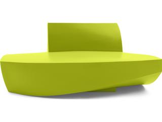 Gehry Sculptural Indoor Outdoor Sofa in Green Polyethylene