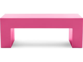 Vignelli Small Bench Pink Rotational Molded Polyethylene