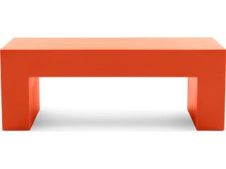 Vignelli Small Indoor Outdoor Polyethylene Bench in Orange