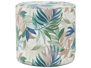 Howard Elliott Outdoor No Tip Fern Indigo Fabric Cushion Ottoman