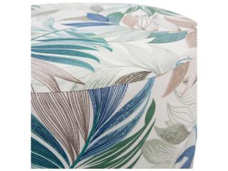 Howard Elliott Outdoor No Tip Fern Indigo Fabric Cushion Ottoman