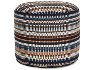 Howard Elliott Outdoor Captiva Blue Navy Polypropylene Ottoman