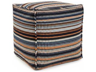 Howard Elliott Outdoor Captiva Blue Navy Polypropylene Ottoman