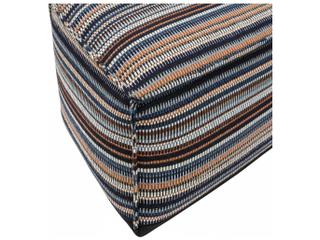 Howard Elliott Outdoor Captiva Blue Navy Polypropylene Ottoman