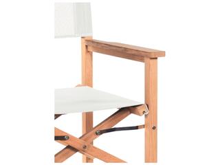 HiTeak Director Wood White Teak Sling Counter Stool