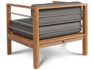HiTeak Soho Wood Charcoal Teak Cushion Lounge Chair
