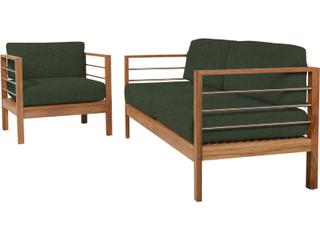 HiTeak Soho Wood Jungle Teak Cushion Lounge Chair