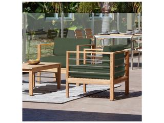 HiTeak Soho Wood Jungle Teak Cushion Lounge Chair
