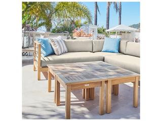 HiTeak Soho Wood Canvas Teak Cushion Lounge Chair