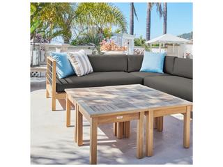 HiTeak Soho Wood Charcoal Teak Cushion Lounge Chair