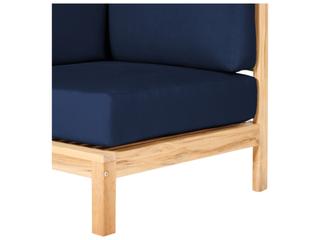 HiTeak Soho Wood Navy Teak Cushion Lounge Chair