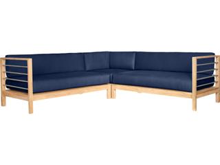 HiTeak Soho Wood Navy Teak Cushion Lounge Chair