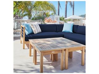 HiTeak Soho Wood Navy Teak Cushion Lounge Chair