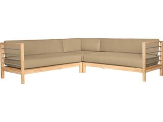 HiTeak Soho Wood Camel Teak Cushion Lounge Chair