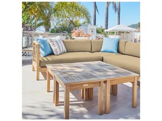 HiTeak Soho Wood Camel Teak Cushion Lounge Chair