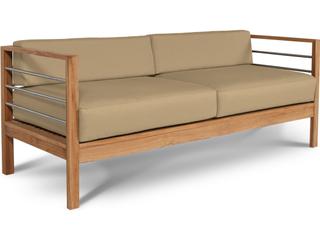 HiTeak Soho Wood Camel Teak Cushion Sofa