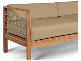 HiTeak Soho Wood Camel Teak Cushion Sofa