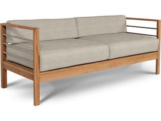 HiTeak Soho Wood Silver Teak Cushion Sofa