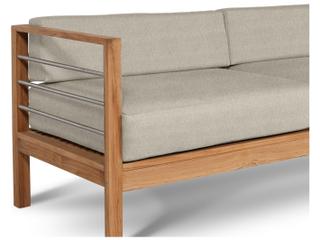 HiTeak Soho Wood Silver Teak Cushion Sofa