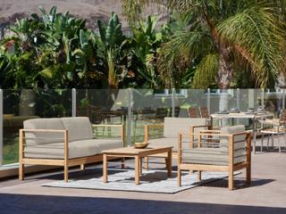HiTeak Soho Wood Silver Teak Cushion Sofa