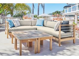 HiTeak Soho Wood Canvas Teak Cushion Sofa