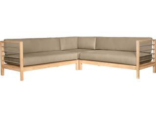 HiTeak Soho Wood Fawn Teak Cushion Sofa