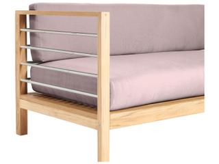 HiTeak Soho Wood Pink Teak Cushion Sofa