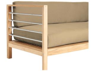 HiTeak Soho Wood Camel Teak Cushion Sofa