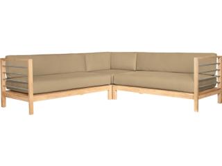 HiTeak Soho Wood Camel Teak Cushion Sofa