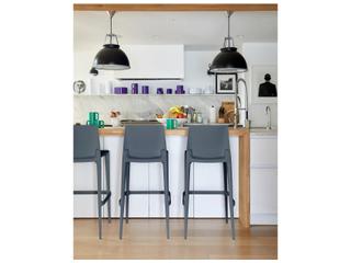 Heller Outdoor Bellini Dark Grey Recycled Plastic Bar Stool - Pack of 2