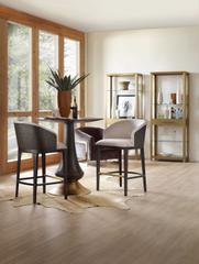 Hooker Furniture Curata Midnight With Brass Round Wood Bar Table