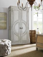 Hooker Furniture Boheme Whitewash Merino Blue Poplar Wood Wardrobe Armoire