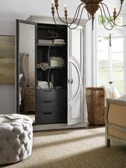 Hooker Furniture Boheme Whitewash Merino Blue Poplar Wood Wardrobe Armoire