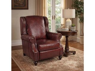 Hooker Furniture Balmoral Cornwall Natchez Brown Dark Wood Leather Recliner