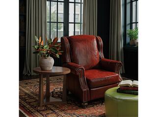 Hooker Furniture Balmoral Cornwall Natchez Brown Dark Wood Leather Recliner