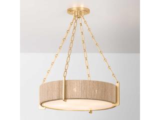 Hudson Valley Quebec 4-Light Gold Leaf Wood Candelabra Drum Chandelier