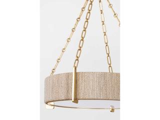 Hudson Valley Quebec 4-Light Gold Leaf Wood Candelabra Drum Chandelier