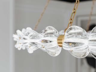 Hudson Valley Lindley 1-Light Aged Brass Etched Glass LED Chandelier