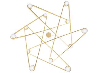 Hudson Valley Orbit 12-Light Aged Brass LED Candelabra Geometric Sputnik Chandelier